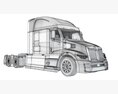 Black Generic Semi Truck Cab 3D модель