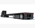 Black Truck With Flatbed Trailer 3D-Modell Seitenansicht
