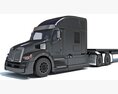 Black Truck With Flatbed Trailer 3d model dashboard