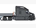 Black Truck With Flatbed Trailer Modelo 3d