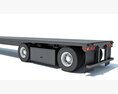 Black Truck With Flatbed Trailer 3Dモデル