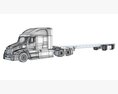 Black Truck With Flatbed Trailer 3D модель