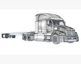 Black Truck With Flatbed Trailer 3D-Modell