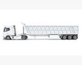 Box-Cab Truck With Tipper Trailer 3D 모델  back view