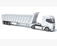Box-Cab Truck With Tipper Trailer 3D-Modell