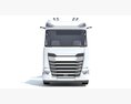 Box-Cab Truck With Tipper Trailer 3D 모델  front view