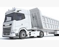 Box-Cab Truck With Tipper Trailer 3D模型
