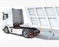Box-Cab Truck With Tipper Trailer 3d model dashboard