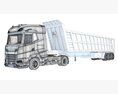 Box-Cab Truck With Tipper Trailer 3d model