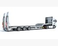 Cab-over Truck With Platform Trailer 3Dモデル