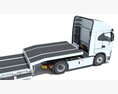 Cab-over Truck With Platform Trailer Modello 3D