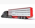 Farm Animal Transport Truck With Trailer 3Dモデル