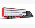 Farm Animal Transport Truck With Trailer 3D-Modell
