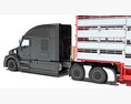 Farm Animal Transport Truck With Trailer Modello 3D seats