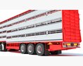 Farm Animal Transport Truck With Trailer 3D-Modell