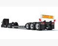 Heavy-Duty Truck Truck With Lowbed Trailer 3D 모델  side view