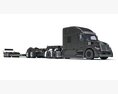 Heavy-Duty Truck Truck With Lowbed Trailer 3D-Modell Vorderansicht