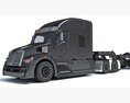 Heavy-Duty Truck Truck With Lowbed Trailer Modello 3D dashboard