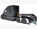 Heavy-Duty Truck Truck With Lowbed Trailer Modello 3D seats