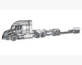 Heavy-Duty Truck Truck With Lowbed Trailer 3D модель
