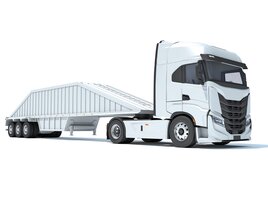 Heavy Truck With Bottom Dump Trailer Modèle 3D