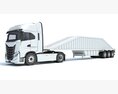 Heavy Truck With Bottom Dump Trailer 3D模型 后视图