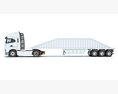 Heavy Truck With Bottom Dump Trailer 3D модель wire render