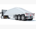 Heavy Truck With Bottom Dump Trailer 3D 모델  side view