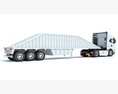 Heavy Truck With Bottom Dump Trailer 3Dモデル