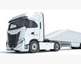 Heavy Truck With Bottom Dump Trailer 3D模型 dashboard