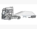 Heavy Truck With Bottom Dump Trailer Modelo 3D