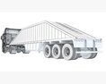 Heavy Truck With Bottom Dump Trailer 3D 모델 