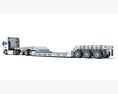 Heavy Truck With Lowbed Trailer Modello 3D