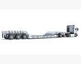 Heavy Truck With Lowbed Trailer Modello 3D