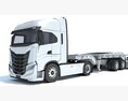 Heavy Truck With Lowbed Trailer 3d model dashboard