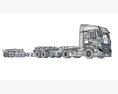 Heavy Truck With Lowbed Trailer 3D模型
