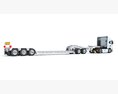 Heavy Truck With Lowboy Trailer 3d model