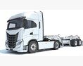 Heavy Truck With Lowboy Trailer 3D 모델  seats