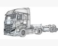 Heavy Truck With Lowboy Trailer 3d model