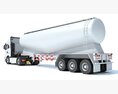 Heavy Truck With Tank Trailer 3D 모델  side view