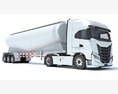 Heavy Truck With Tank Trailer Modelo 3d argila render