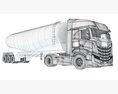Heavy Truck With Tank Trailer Modello 3D