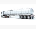 High-Roof Euro Tanker Truck 3D модель wire render