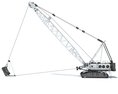 Mining Dragline Excavator Modello 3D vista posteriore