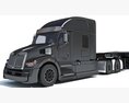 Modern Truck With Lowboy Trailer Modello 3D dashboard