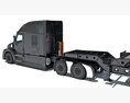 Modern Truck With Lowboy Trailer 3Dモデル seats