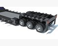 Modern Truck With Lowboy Trailer 3D модель