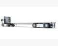 Semi Truck With Flatbed Trailer 3D-Modell