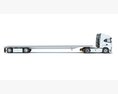 Semi Truck With Flatbed Trailer 3D 모델 