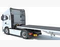 Semi Truck With Flatbed Trailer 3D 모델  seats